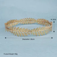 Round Hair Band Baroque Vintage Golden Olive Branch Crown Bridal Sen Wedding Head Ornament main image 5
