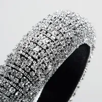Fashion Colorful Diamond Sponge Hair Hoop Female Wide Version Baroque Wind Headband Wholesale main image 3
