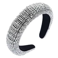 Fashion Colorful Diamond Sponge Hair Hoop Female Wide Version Baroque Wind Headband Wholesale sku image 1