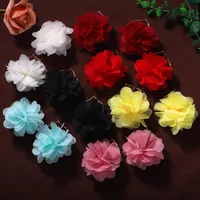 Korea New Fashion Hard Yarn Flower Earrings Exquisite Ear Jewelry Wholesale main image 2