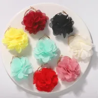 Korea New Fashion Hard Yarn Flower Earrings Exquisite Ear Jewelry Wholesale main image 3