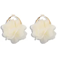 Korea New Fashion Hard Yarn Flower Earrings Exquisite Ear Jewelry Wholesale sku image 1