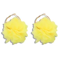Korea New Fashion Hard Yarn Flower Earrings Exquisite Ear Jewelry Wholesale sku image 2