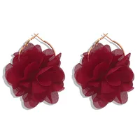 Korea New Fashion Hard Yarn Flower Earrings Exquisite Ear Jewelry Wholesale sku image 7