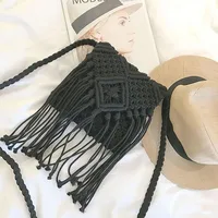Women's Small Straw Square Bag Crossbody Bag Shoulder Bag sku image 3