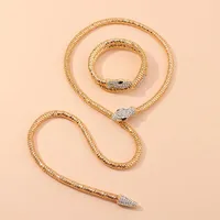 New Fashion Retro Fashion Spirit Snake Diamond Necklace Necklace Serpentine Bracelet Bracelet Wholesale main image 1