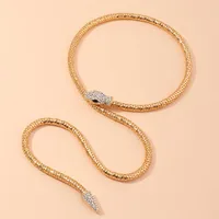 New Fashion Retro Fashion Spirit Snake Diamond Necklace Necklace Serpentine Bracelet Bracelet Wholesale main image 2