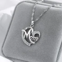 New Fashion Creative Mother&#39;s Day Gift Mom Diamond Necklace Wholesale main image 3