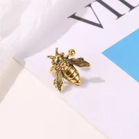 New Fashion Retro Distressed Metal Bee Earrings U-shaped Single Insect Ear Bone Clip main image 3