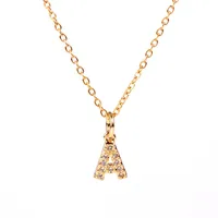 Copper Fashion Diamond Letter Necklace main image 4