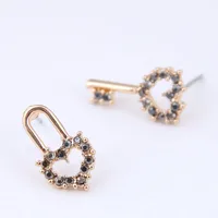Korean Fashion Sweet Ol Concise Key Lock Asymmetric Earrings  Nihaowholesale Wholesale sku image 1