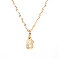 Copper Fashion Diamond Letter Necklace sku image 2