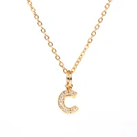 Copper Fashion Diamond Letter Necklace sku image 3