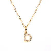 Copper Fashion Diamond Letter Necklace sku image 4