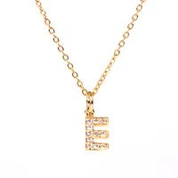 Copper Fashion Diamond Letter Necklace sku image 5