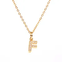 Copper Fashion Diamond Letter Necklace sku image 6