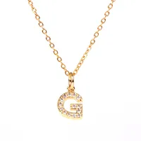 Copper Fashion Diamond Letter Necklace sku image 7