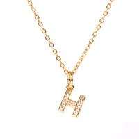 Copper Fashion Diamond Letter Necklace sku image 8