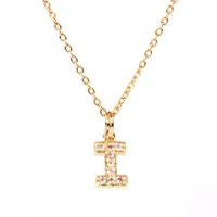 Copper Fashion Diamond Letter Necklace sku image 9