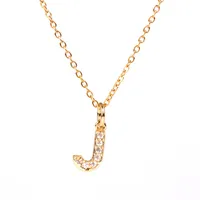 Copper Fashion Diamond Letter Necklace sku image 10