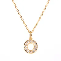 Copper Fashion Diamond Letter Necklace sku image 15