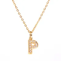 Copper Fashion Diamond Letter Necklace sku image 16