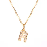Copper Fashion Diamond Letter Necklace sku image 18