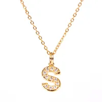 Copper Fashion Diamond Letter Necklace sku image 19
