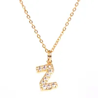 Copper Fashion Diamond Letter Necklace sku image 26