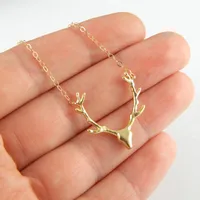 Simple  Necklace Christmas Elk Reindeer Pendant Necklace Female Clavicle Chain Fawn  Necklace Wholesale main image 1