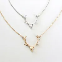 Simple  Necklace Christmas Elk Reindeer Pendant Necklace Female Clavicle Chain Fawn  Necklace Wholesale main image 3