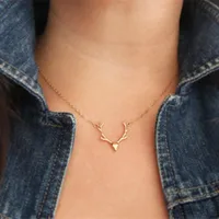 Simple  Necklace Christmas Elk Reindeer Pendant Necklace Female Clavicle Chain Fawn  Necklace Wholesale main image 4