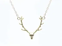 Simple  Necklace Christmas Elk Reindeer Pendant Necklace Female Clavicle Chain Fawn  Necklace Wholesale sku image 3