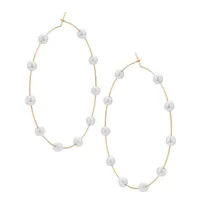 New Fashion Pearl Large Circle Earrings For Women Wholesale main image 3