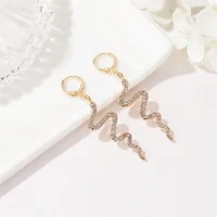 New Fashion Creative Snake-shaped Earrings Long Diamond Earrings Simple Wave Earrings Wholesale main image 2