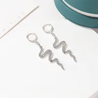 New Fashion Creative Snake-shaped Earrings Long Diamond Earrings Simple Wave Earrings Wholesale main image 3
