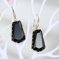 New Fashion Exaggerated Trapezoidal Crystal Earrings Irregular Crystal Earrings Wholesale main image 2