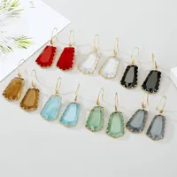 New Fashion Exaggerated Trapezoidal Crystal Earrings Irregular Crystal Earrings Wholesale main image 3