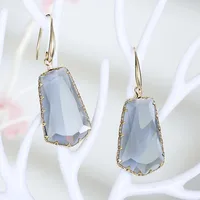 New Fashion Exaggerated Trapezoidal Crystal Earrings Irregular Crystal Earrings Wholesale main image 5