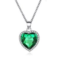 New Fashion Crystal Gemstone Love Necklace Wholesale sku image 1