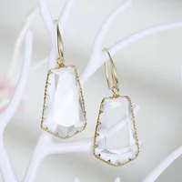 New Fashion Exaggerated Trapezoidal Crystal Earrings Irregular Crystal Earrings Wholesale sku image 1