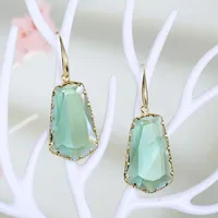 New Fashion Exaggerated Trapezoidal Crystal Earrings Irregular Crystal Earrings Wholesale sku image 2