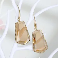 New Fashion Exaggerated Trapezoidal Crystal Earrings Irregular Crystal Earrings Wholesale sku image 5