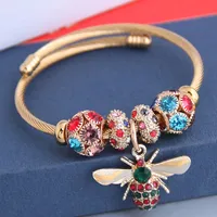 New Fashion Simple Flash Diamond Bee Pendant Multi-element Accessories Bracelet  Nihaowholesale Wholesale main image 3