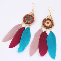 New Fashion Metal Simple And Elegant Feather Earrings Nihaowholesale Wholesale main image 6