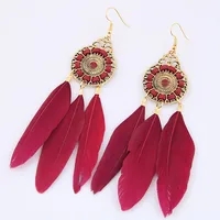 New Fashion Metal Simple And Elegant Feather Earrings Nihaowholesale Wholesale main image 4