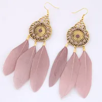 New Fashion Metal Simple And Elegant Feather Earrings Nihaowholesale Wholesale main image 3