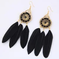 New Fashion Metal Simple And Elegant Feather Earrings Nihaowholesale Wholesale sku image 1