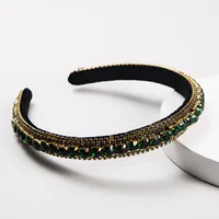 New Fashion Wild Hairband Multi-layer Glass Drill Full Diamond Gold Velvet Fashion Thin-edged Headband main image 3