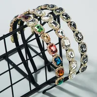 Korean New Fashion Simple Retro Hair Accessories Super Flash Glass Diamond Thin Edge Hair Band main image 1